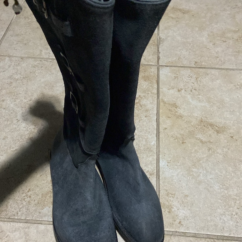 Free People X Farylrobin Women's Bruna Grey Suede Riding Boot Size US 9 - Picture 6 of 15